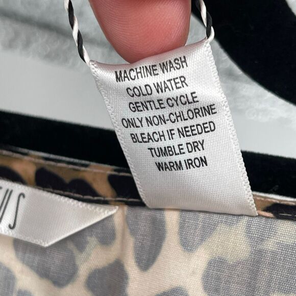 Kaktus Leopard Print Tie-Front Peplum Blouse Cotton Poplin Size Large NWT - Picture 4 of 13